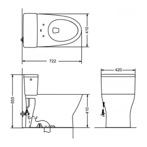 Kích thước bàn cầu TOTO MS188VKW11