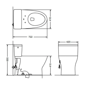 Kích thước bàn cầu TOTO MS188VKW16