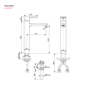 Thông số kỹ thuật của Vòi lavabo American Standard WF-1302