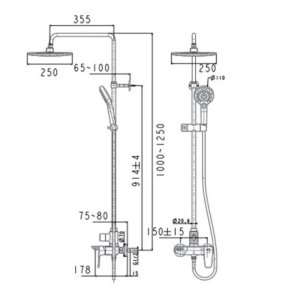 Kích thước sen cây nhiệt độ American WF-1772