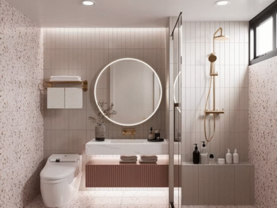phòng tắm cho vợ chồng trẻ