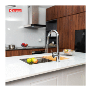 Lắp đặt Vòi rửa bát dây rút Konox Alto Nickel