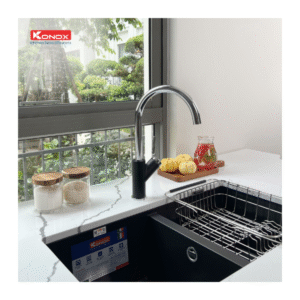 Lắp đặt Vòi rửa bát Konox Modo Black