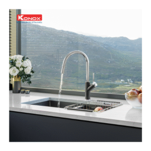Lắp đặt Vòi rửa bát dây rút Konox Ponte Black