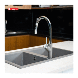 Lắp đặt Vòi rửa bát dây rút Konox Ponte Grey