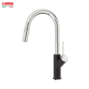 Vòi rửa bát dây rút Konox Ponte Black