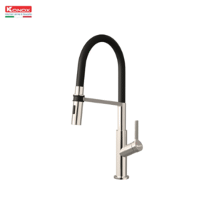 Vòi rửa bát thân mềm Konox Tema Nickel